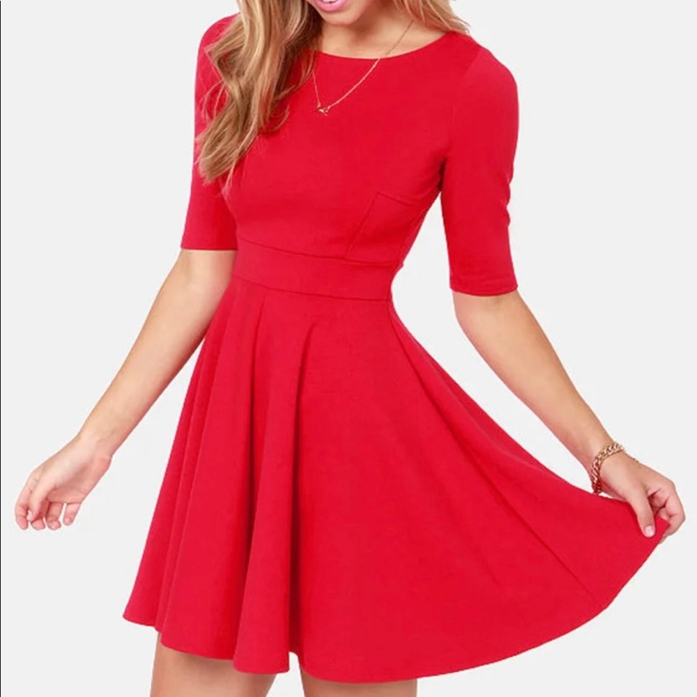 Red Fit & Flare Dress Black Swan Size Medium NWOT
